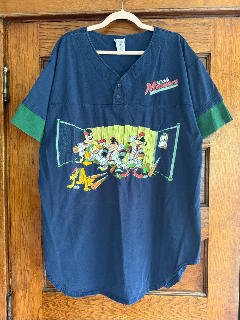 VINTAGE DISNEY Mick’s Maulers Jersey 100% Cotton Oversized OSFA